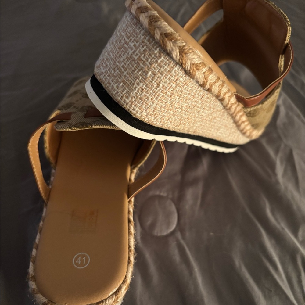 Stylish Tan Wedge Sandals